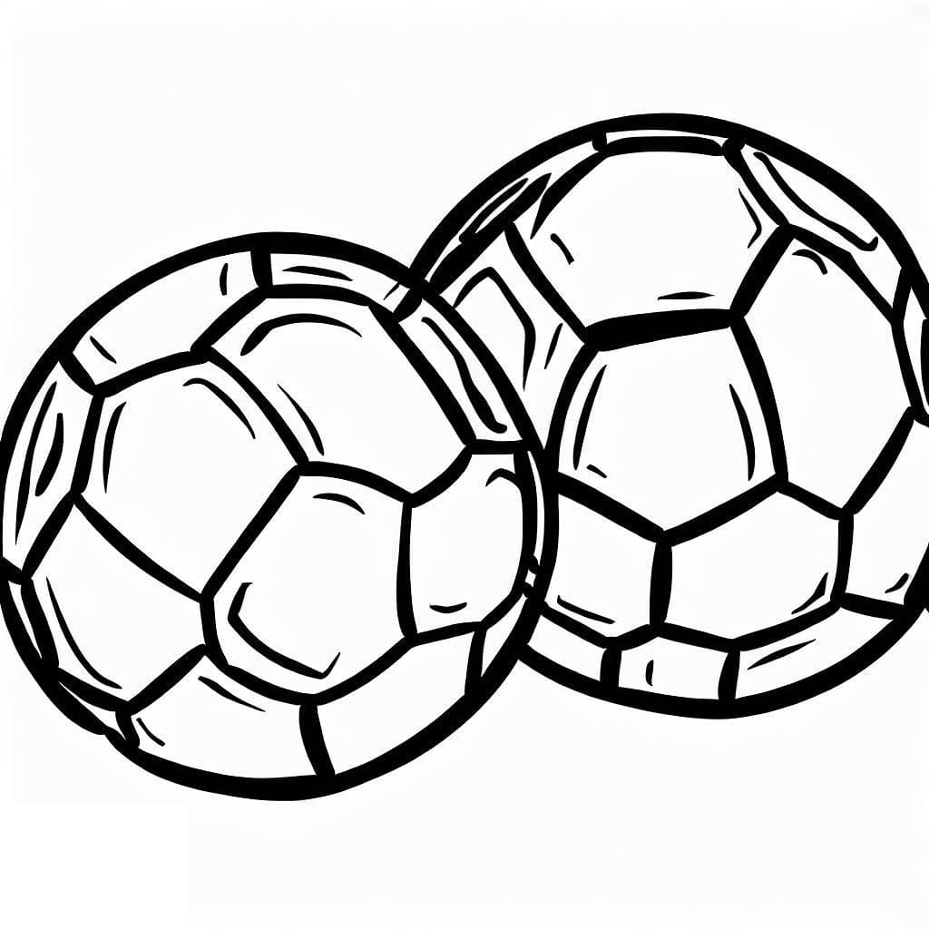 Desenho deDuas Bolas de Futebol para colorir