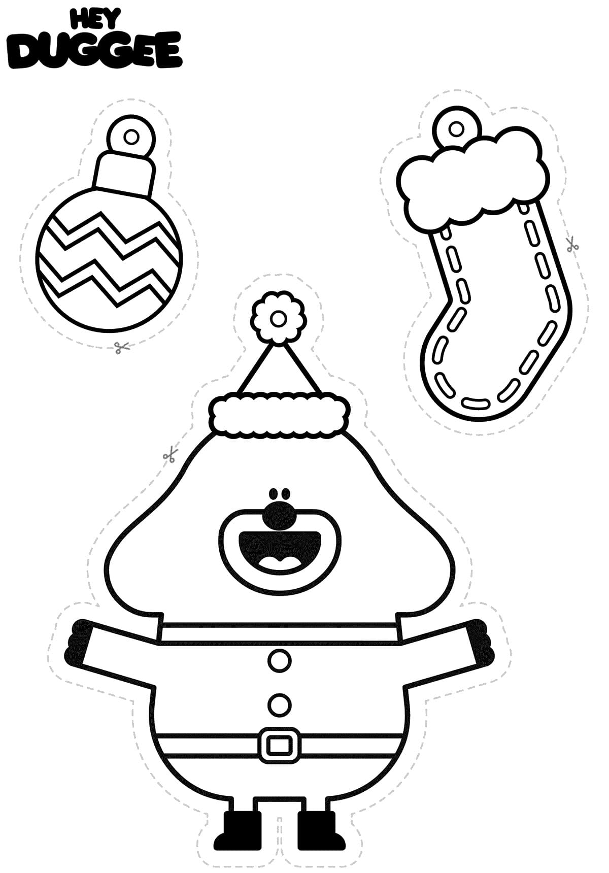 Desenho deDuggee no Natal para colorir