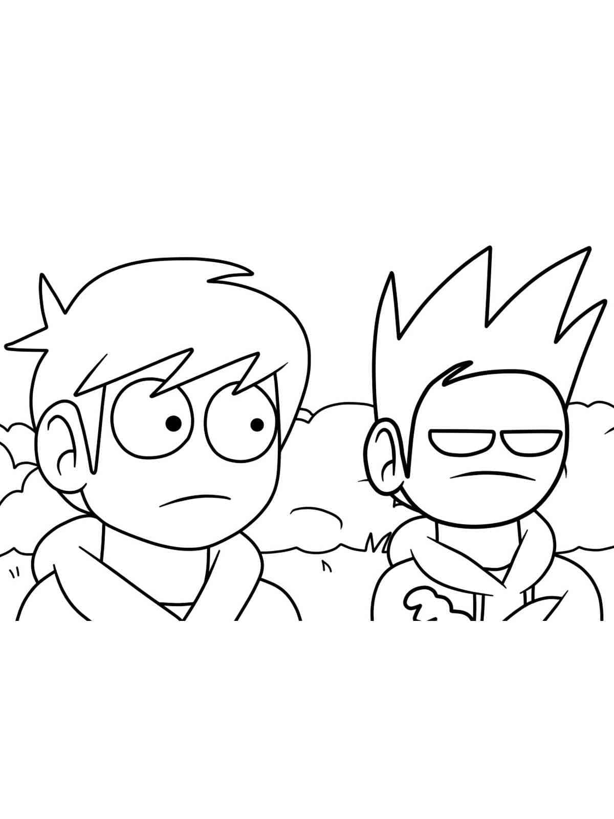 Desenho deEdd e Tom de Eddsworld para colorir