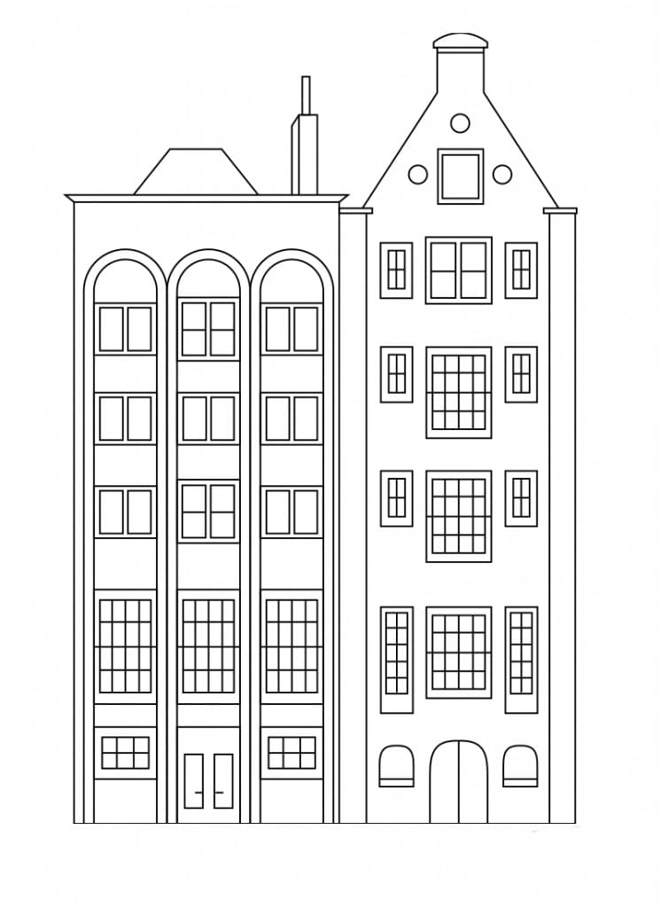 Desenho deEdifícios Simples para colorir