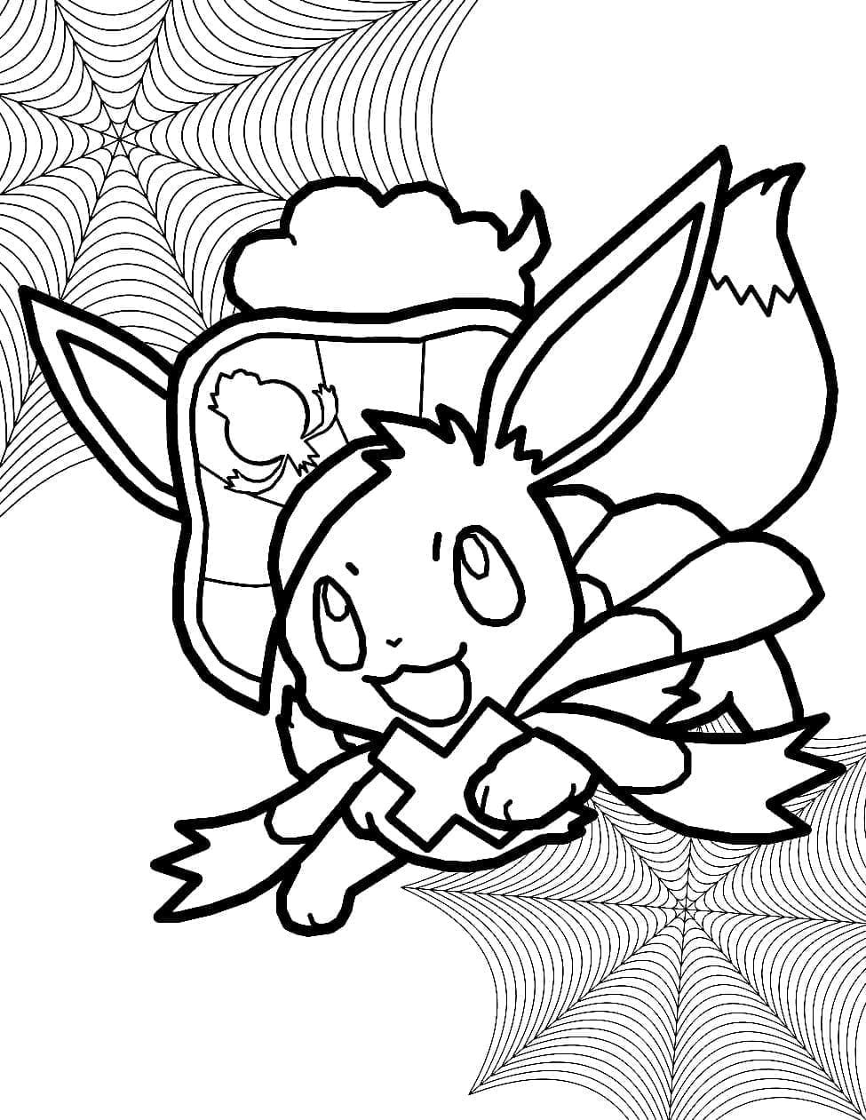 Desenho deEevee de Halloween para colorir