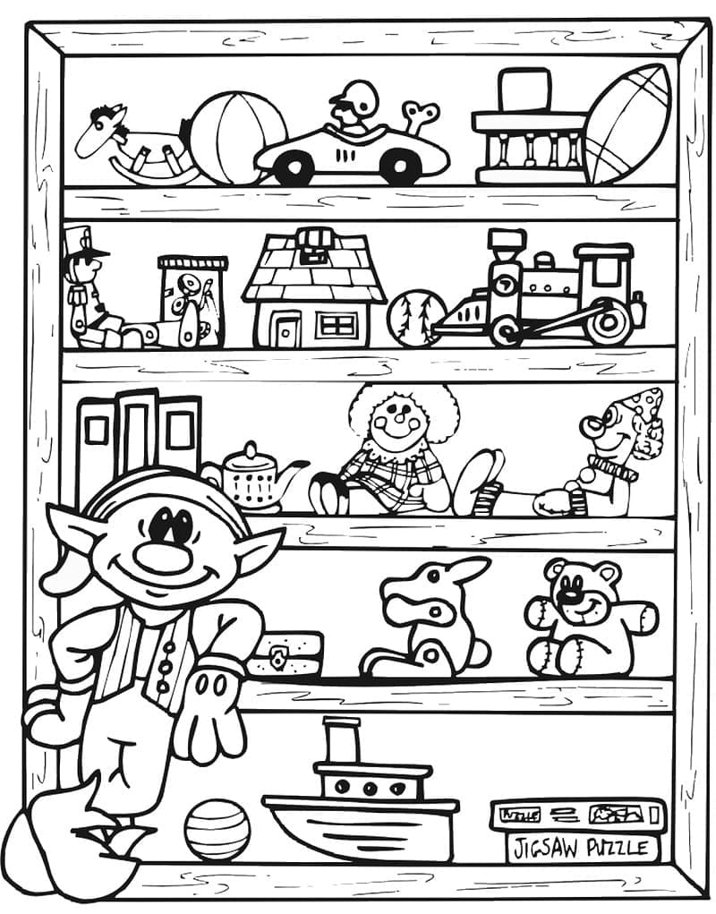 Desenho deElfo e Brinquedos para colorir