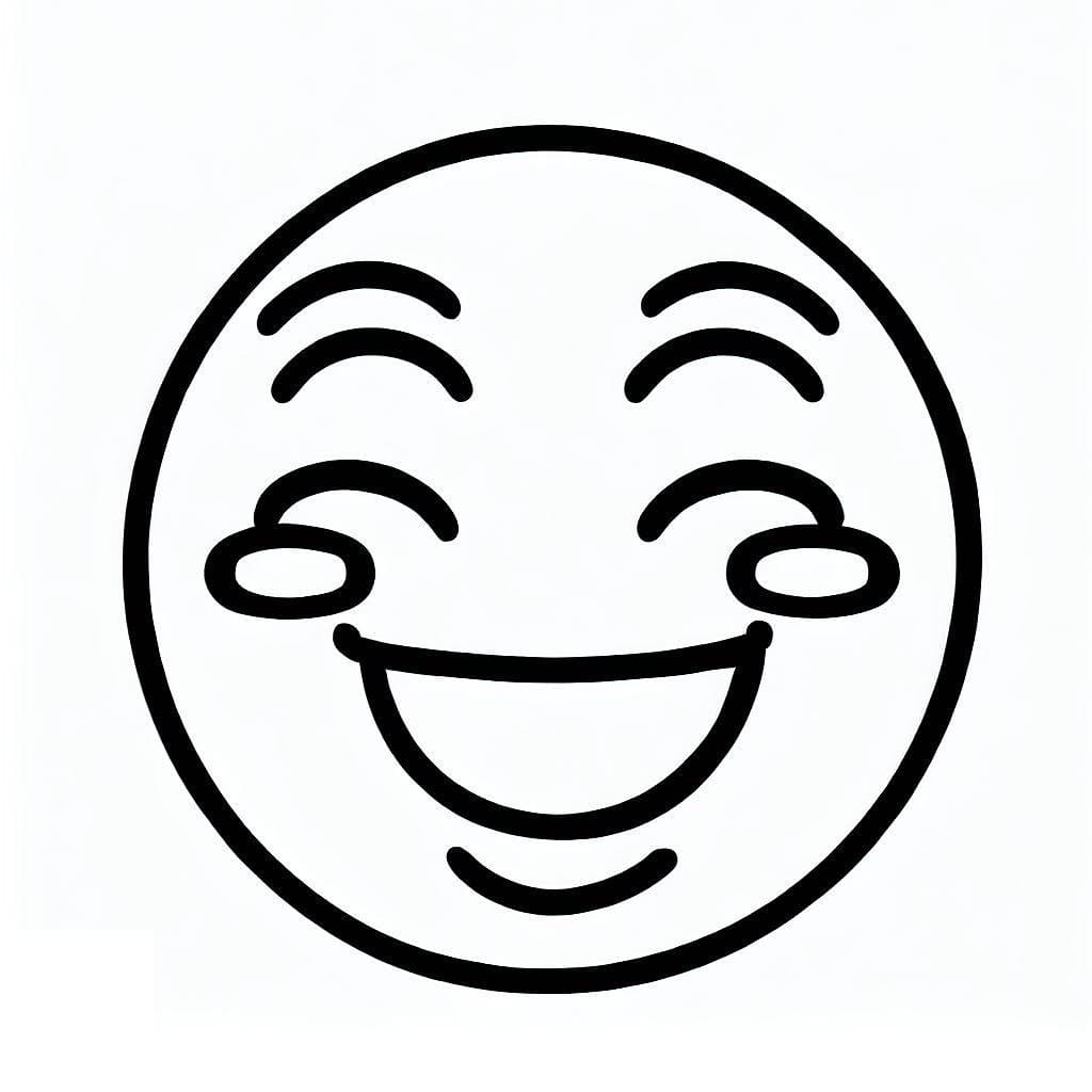 Desenho deEmoji Feliz Sorrindo para colorir