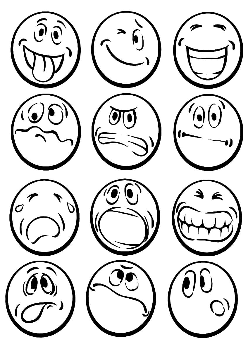 Desenho deEmojis de Emoções para colorir