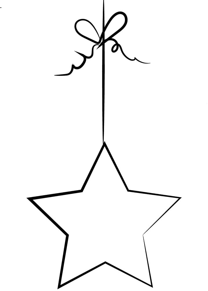 Desenho deEnfeite de Natal Estrela para colorir