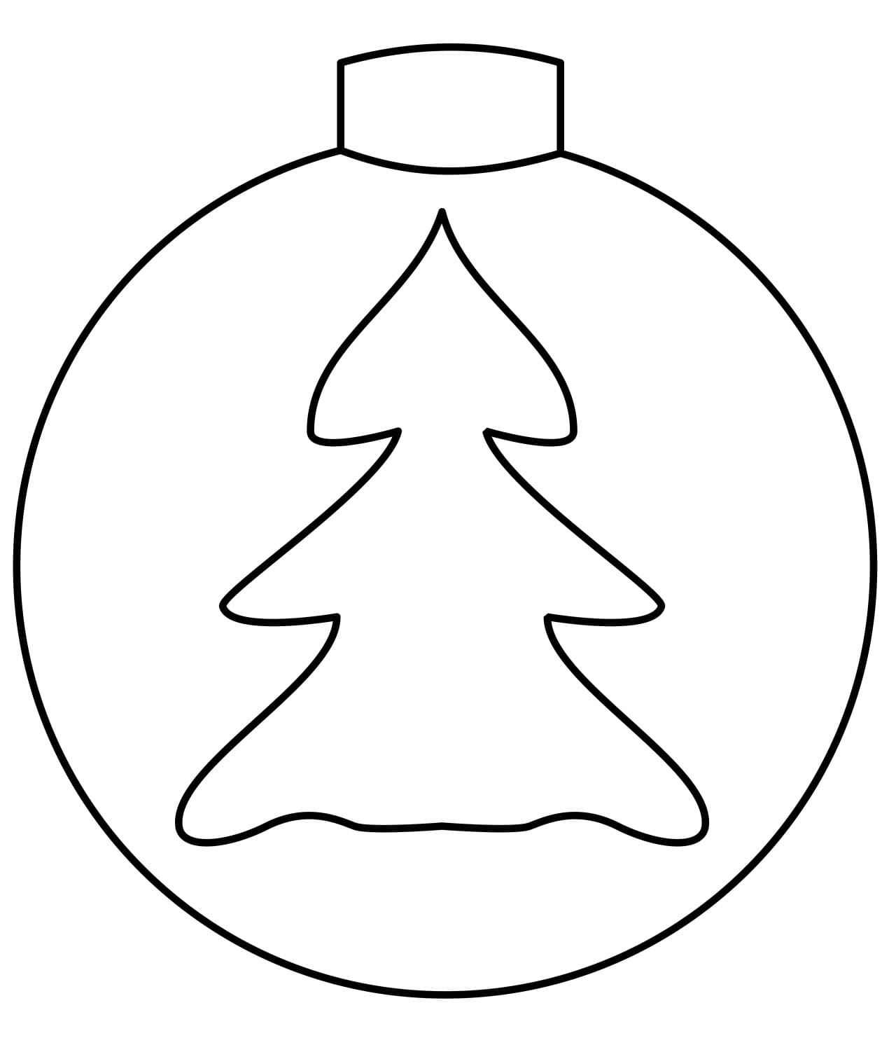 Desenho deEnfeite de Natal Muito Simples para colorir