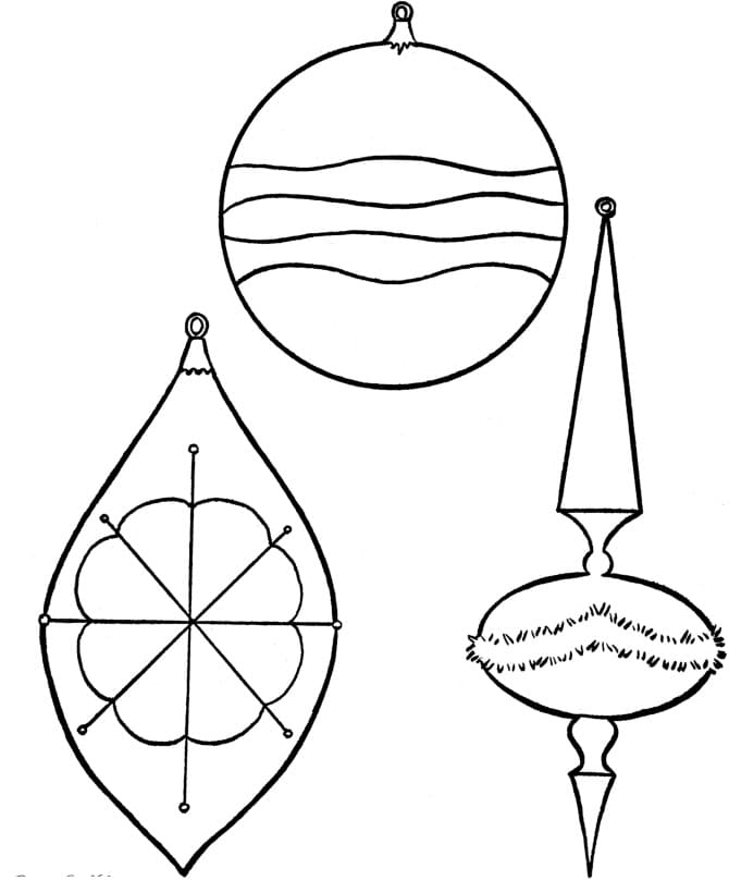 Desenho deEnfeites de Natal Grátis Para Crianças para colorir