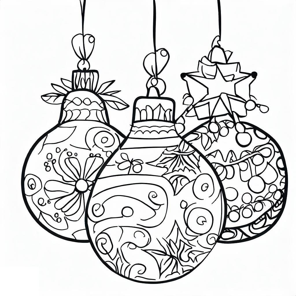 Desenhos de Enfeites de Natal para colorir