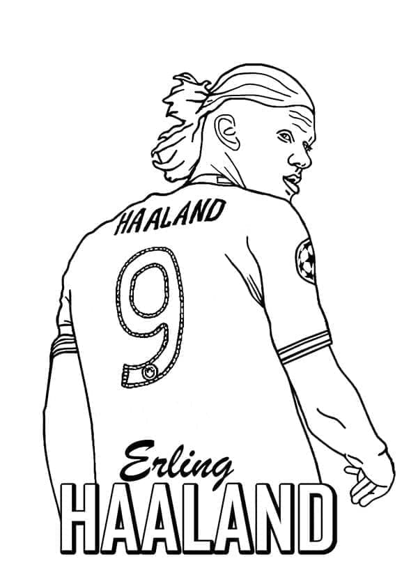 Desenho deErling Haaland Jogador de Futebol para colorir