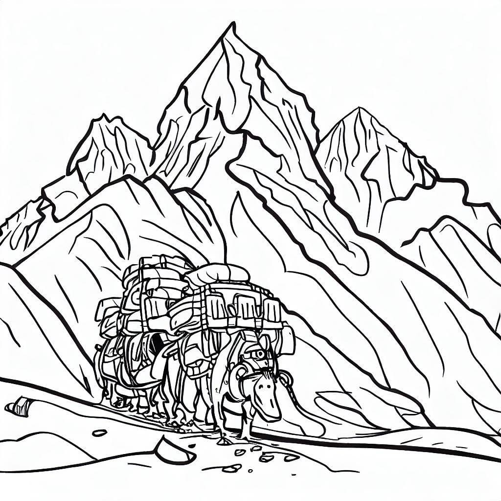 Desenho deEscalando o Everest para colorir