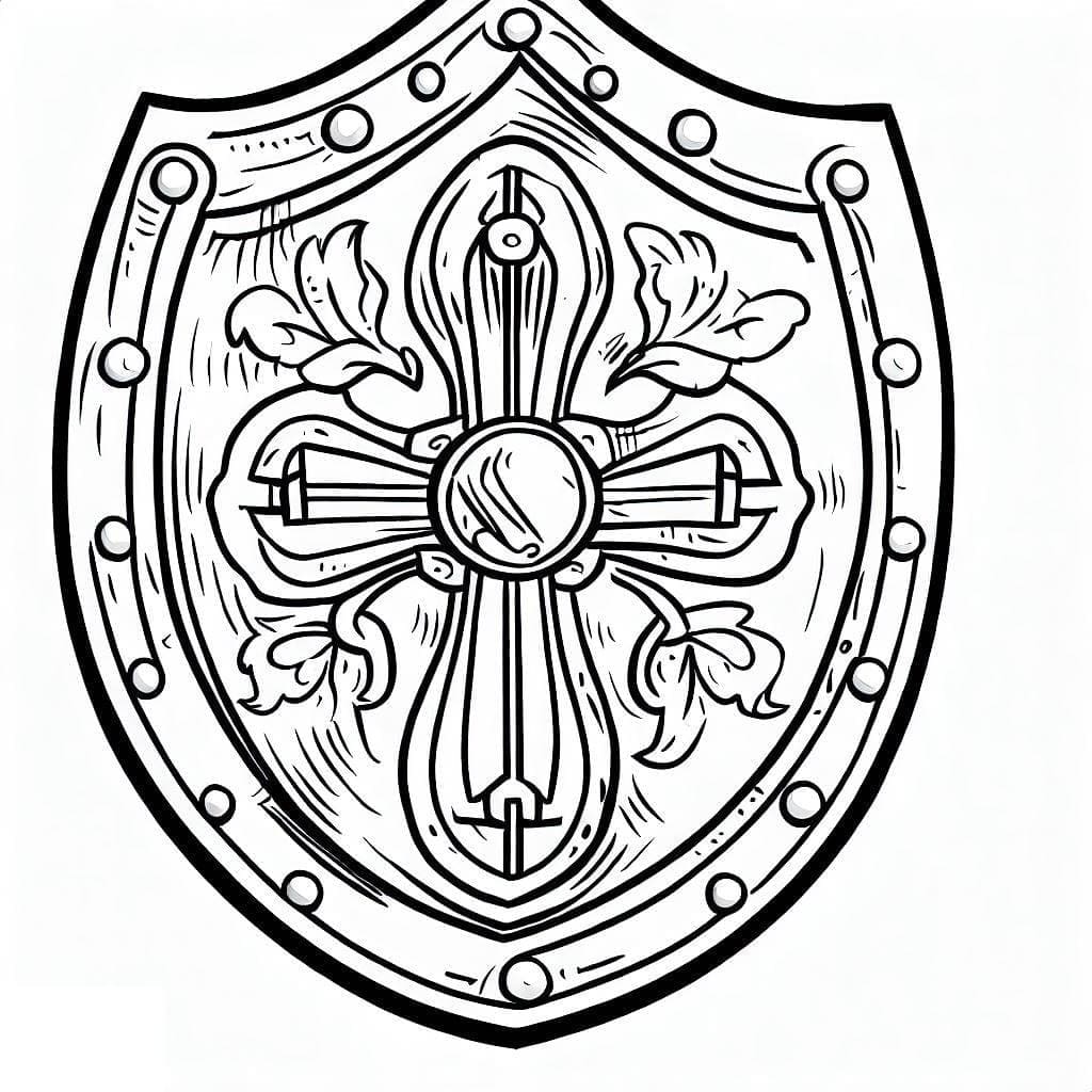 Desenho deEscudo Medieval para colorir