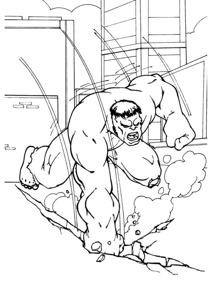 Desenho deEsmagamento do Hulk para colorir