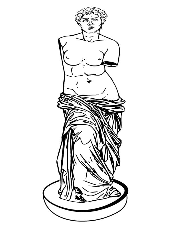 Desenho deEstatua de Afrodite para colorir