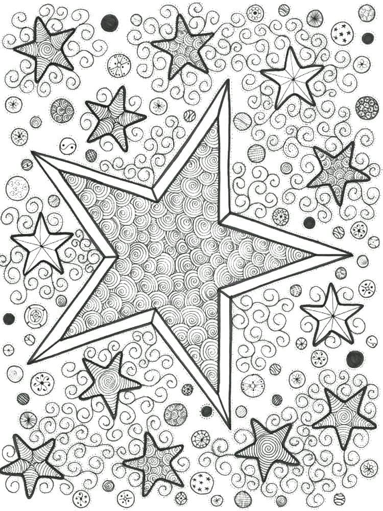 Desenho de Estrela Grátis Para Adultos para colorir