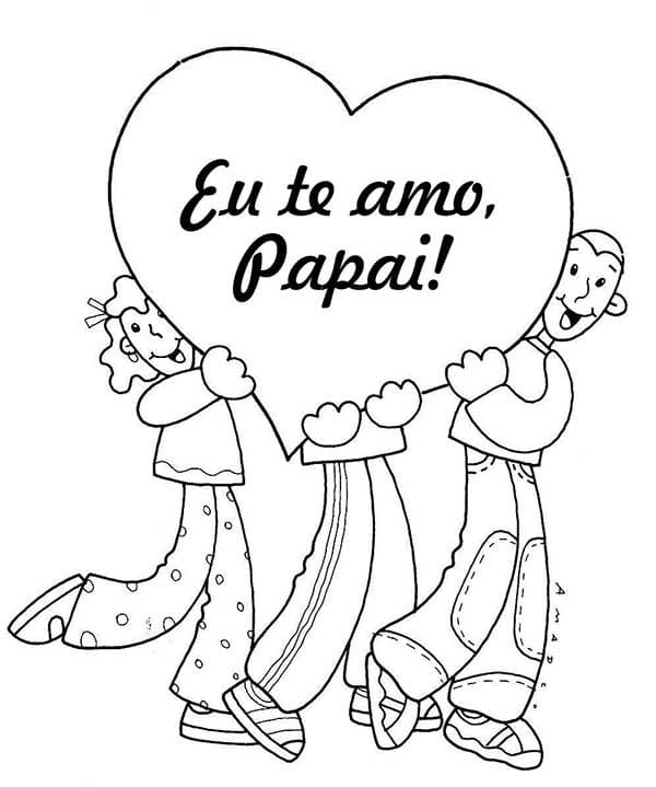 Desenho deEu Te Amo Papai para colorir