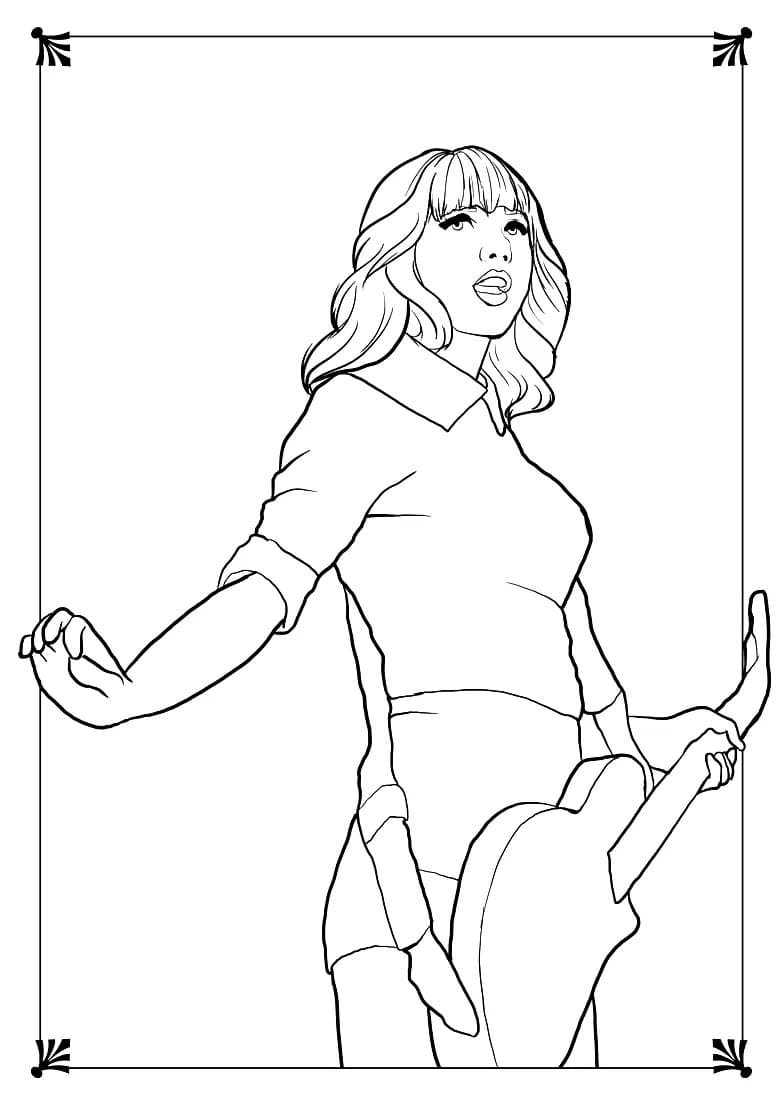 Desenho deFabulosa Taylor Swift para colorir