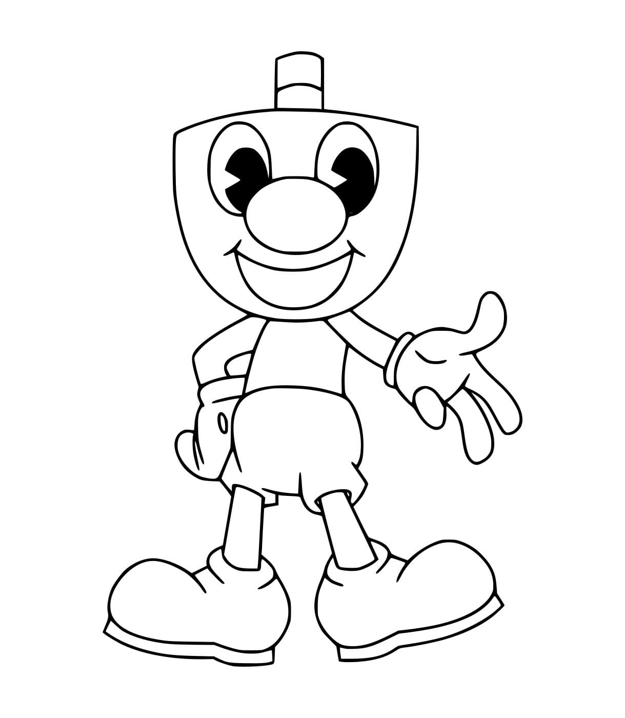 Desenho deFácil Mugman Cuphead para colorir