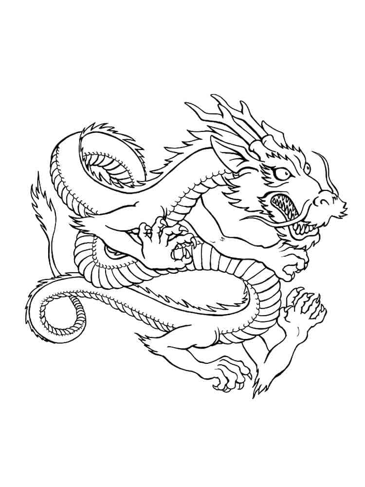 Desenho deFantástico Dragão Chinês para colorir