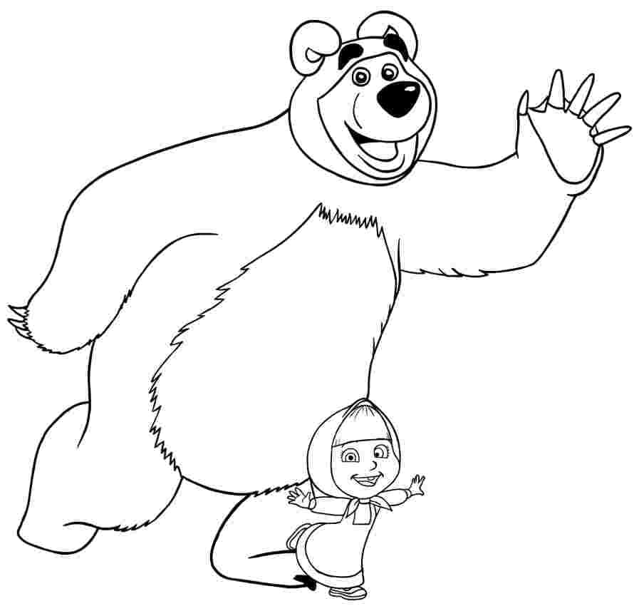 Desenho deFeliz Masha e o Urso para colorir