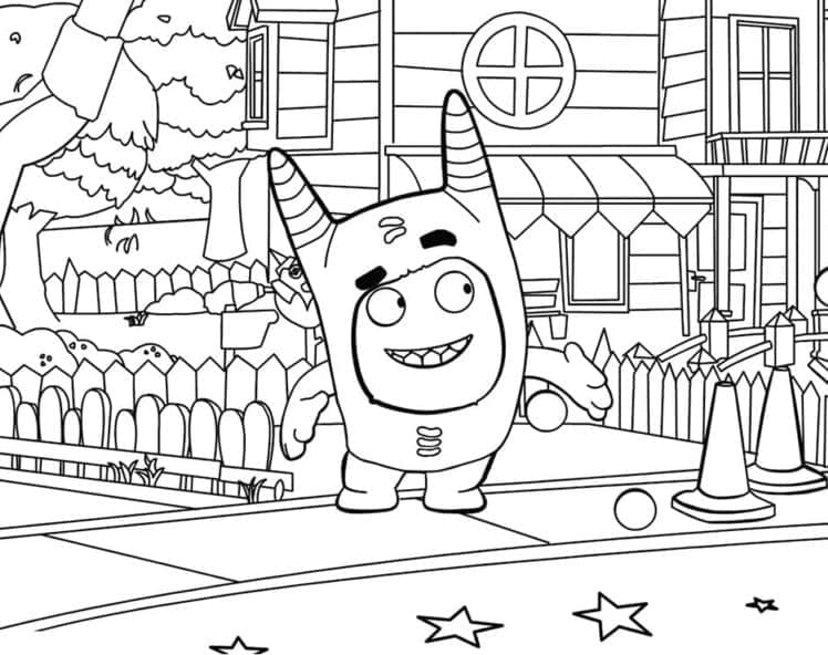 Desenho deFeliz Pogo de Oddbods para colorir