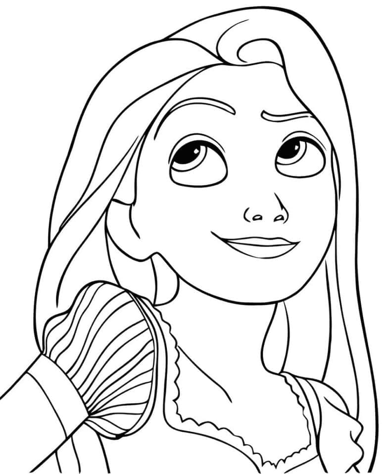 Desenho deFeliz Princesa Rapunzel para colorir