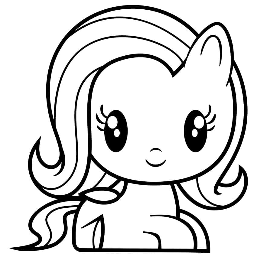 Desenho deFluttershy Kawaii para colorir