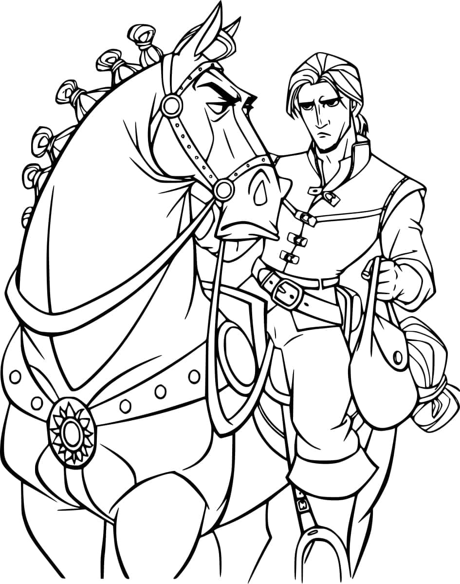 Desenho deFlynn e Maximus de Enrolados para colorir