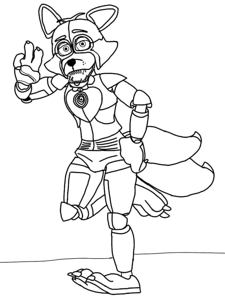 Desenho deFNAF Foxy Feliz para colorir