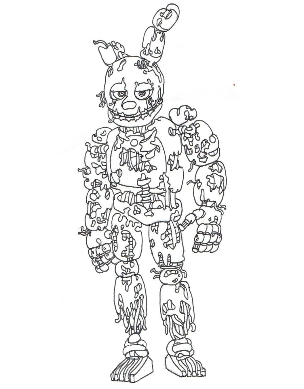 Desenho deFNAF Springtrap para colorir