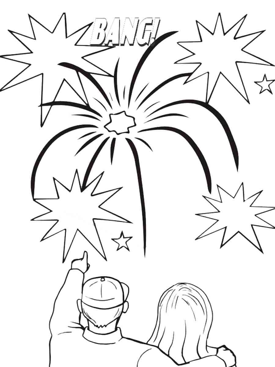 Desenho deFogos de Artifício 14 para colorir