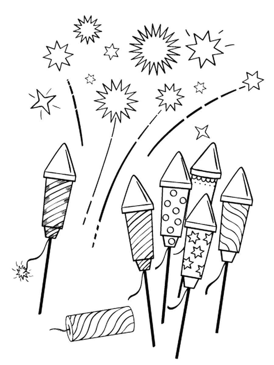 Desenho deFogos de Artifício 4 para colorir