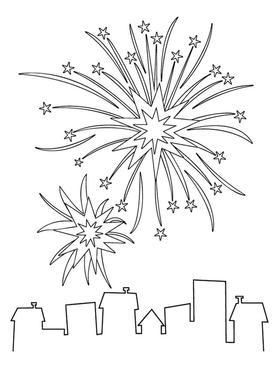 Desenho deFogos de Artifício 9 para colorir