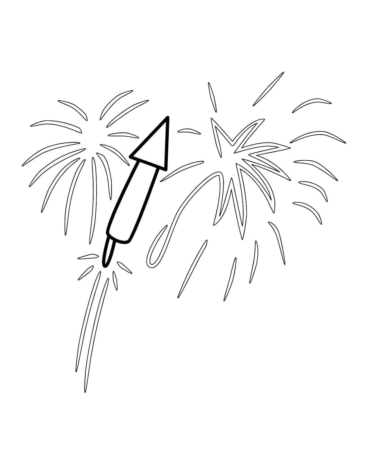 Desenho deFogos de Artifício Grátis para colorir