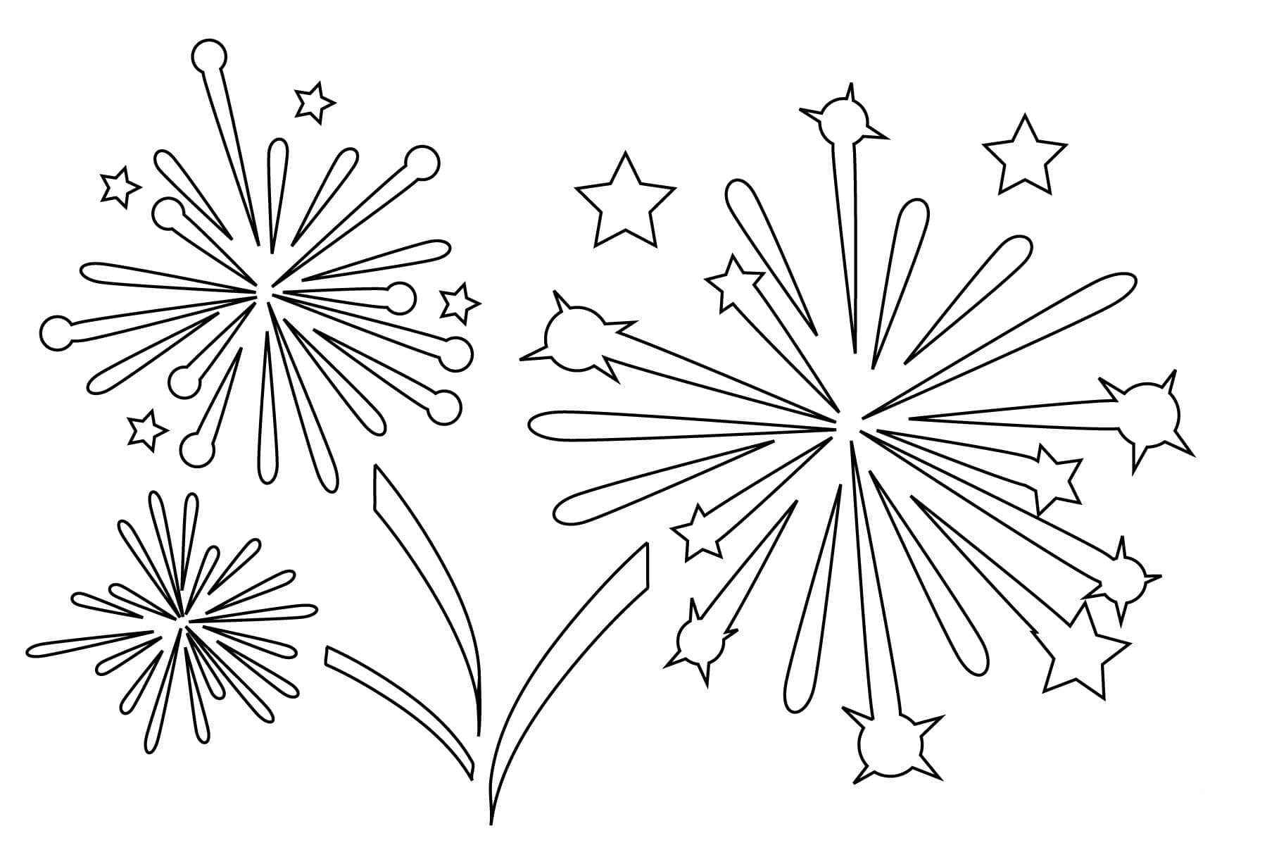 Desenho deFogos de Artifício Imprimível para colorir