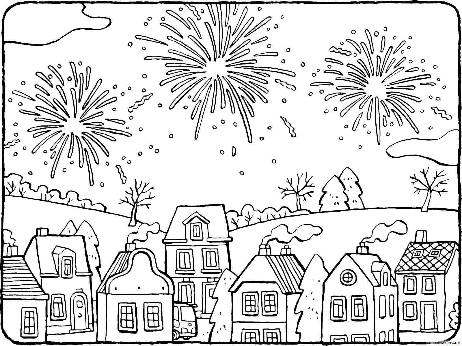 Desenho deFogos de Artifício Incríveis para colorir