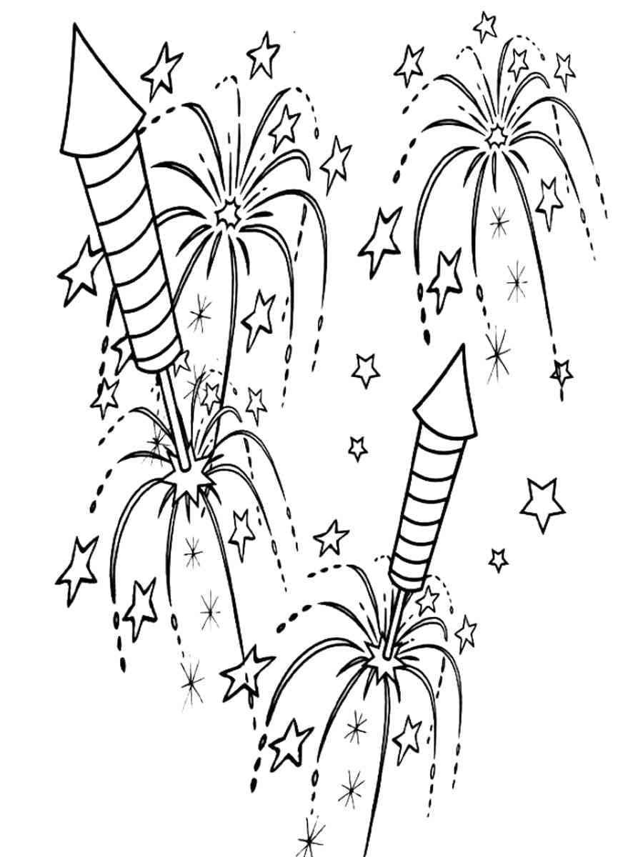 Desenho deFogos de Artifício Maravilhosos para colorir