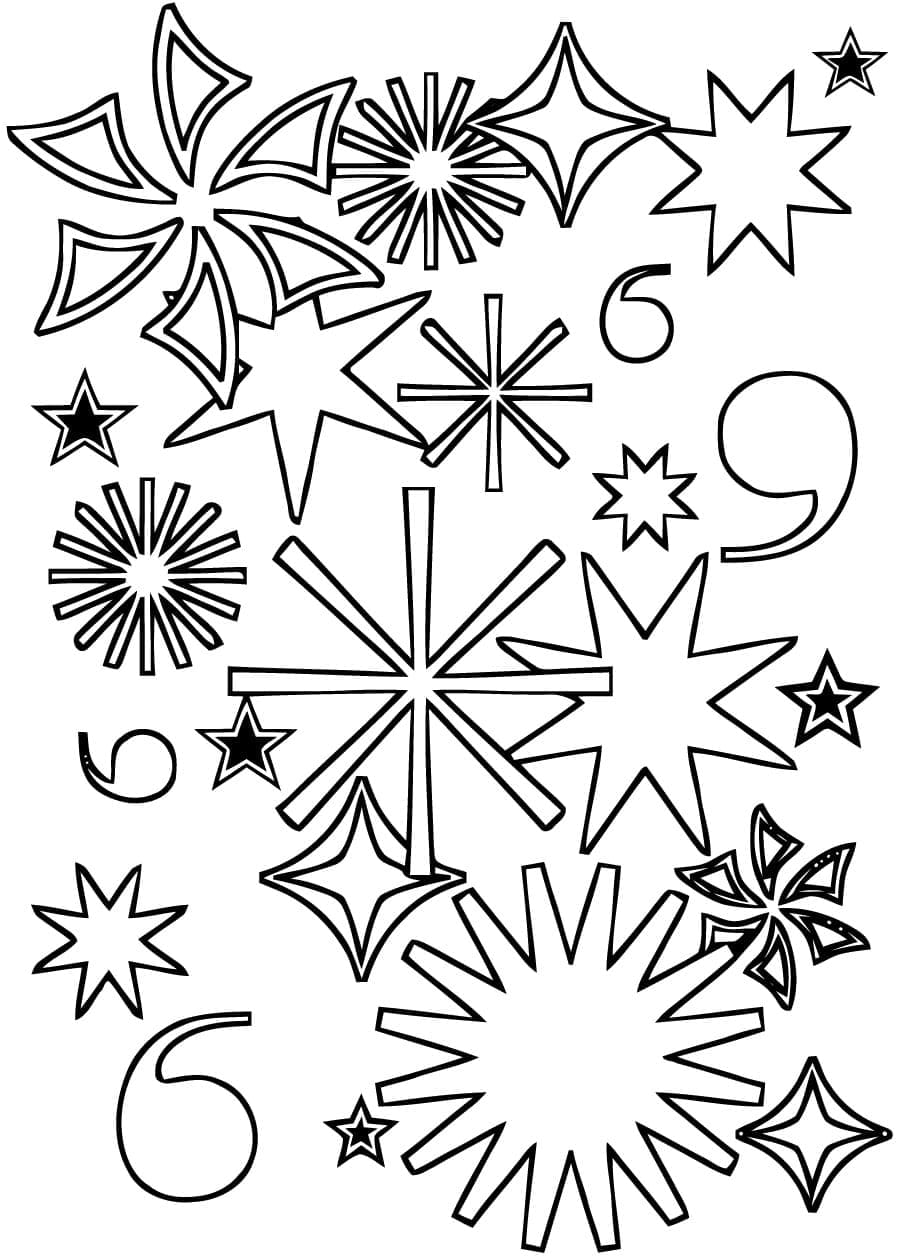 Desenho deFogos de Artifício Para Crianças para colorir