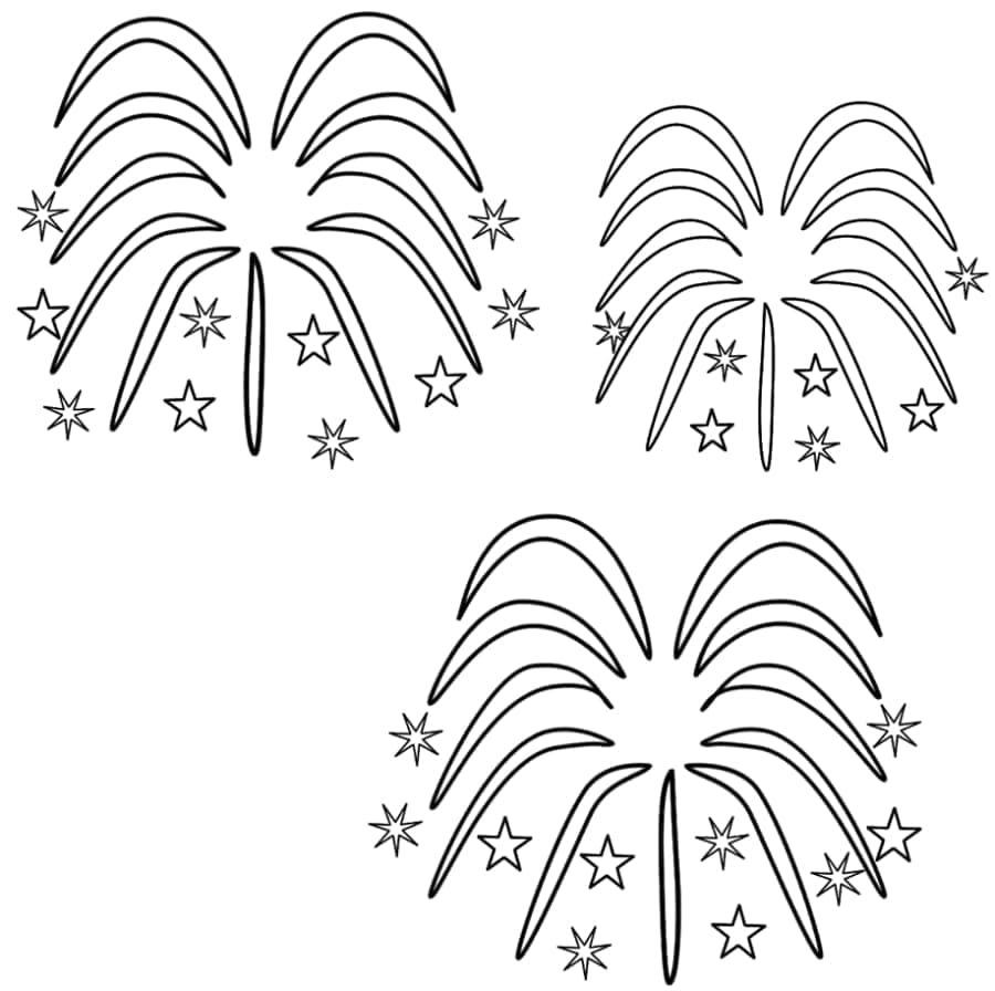 Desenho deFogos de Artifício Simples para colorir