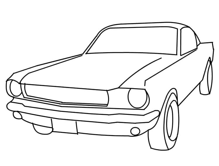 Desenho deFord Mustang Fácil para colorir