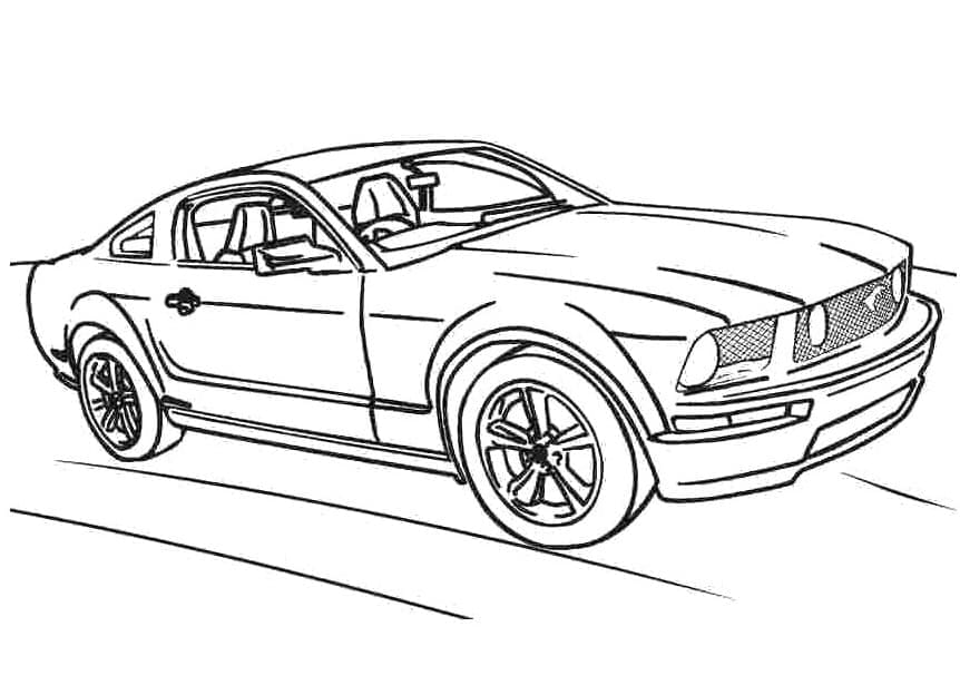 Desenho deFord Mustang Grátis Para Crianças para colorir