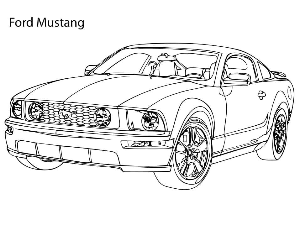 Desenho deFord Mustang Incrível para colorir