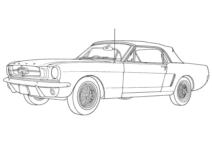 Desenho deFord Mustang Para Crianças para colorir