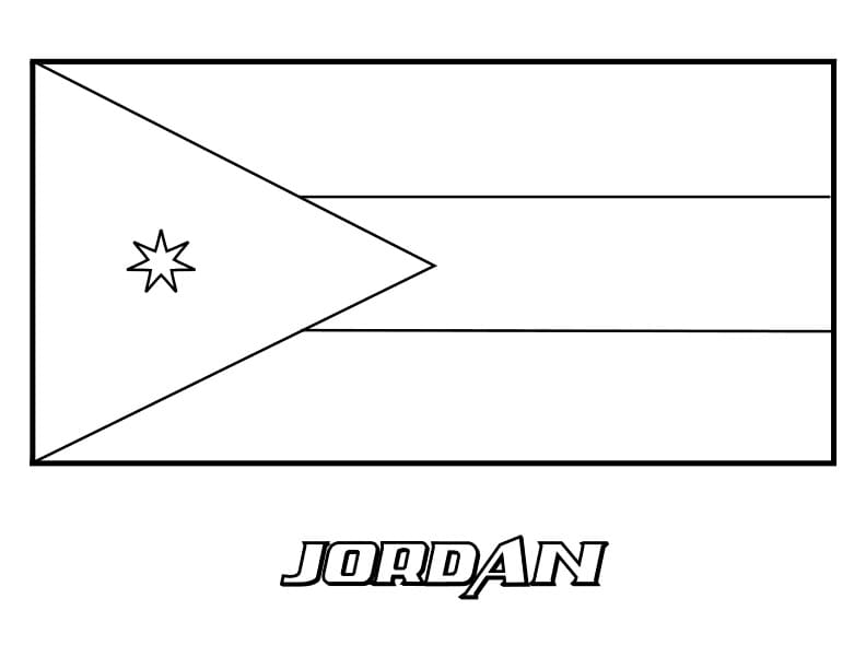 Desenho deFoto da Bandeira da Jordânia para colorir