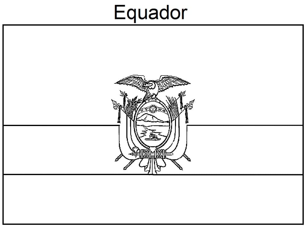 Desenho deFoto da Bandeira do Equador para colorir