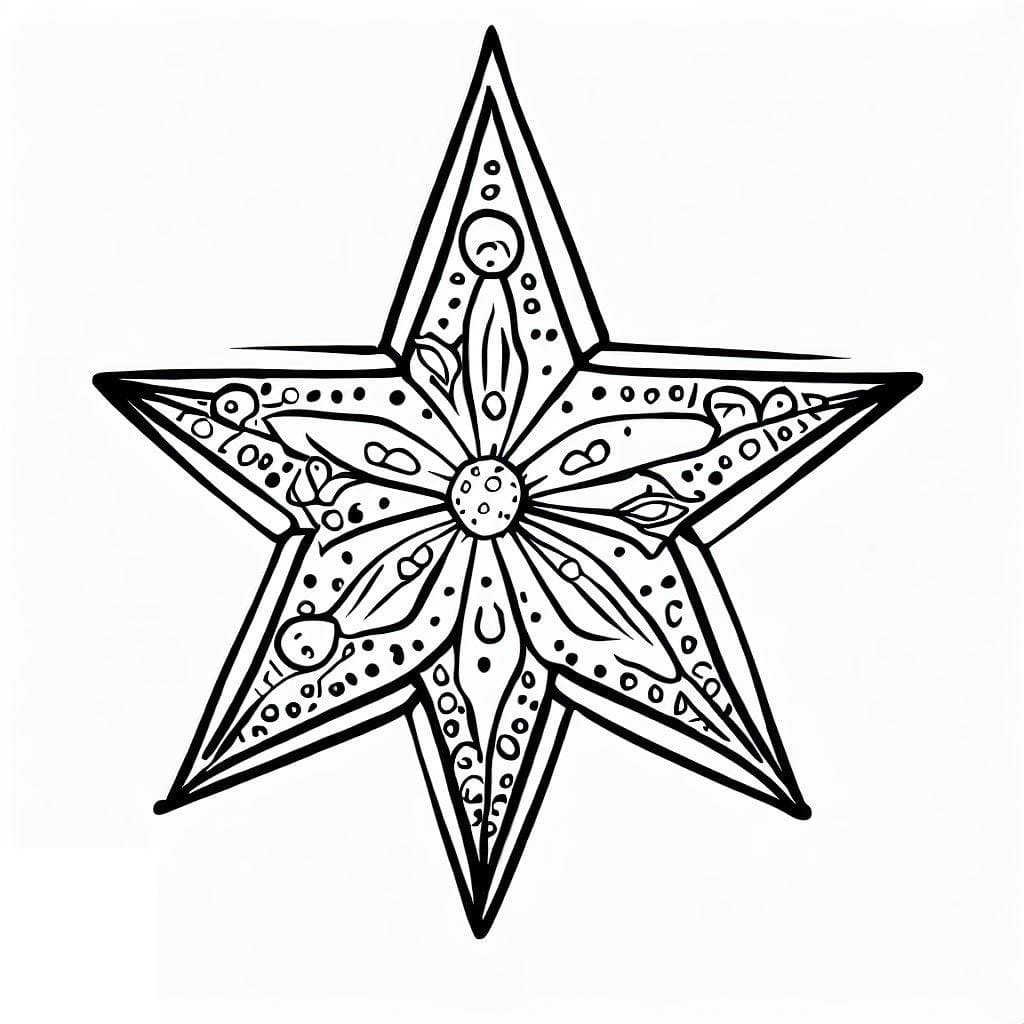 Desenho deFoto da Estrela de Natal para colorir