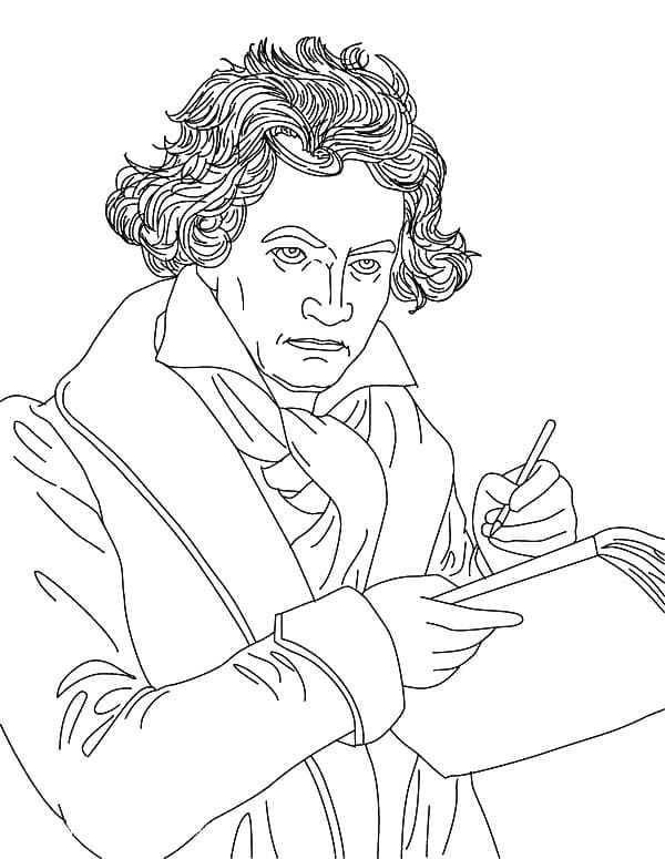 Desenho deFoto de Beethoven para colorir