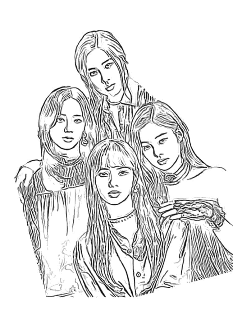 Desenho deFoto de Blackpink para colorir