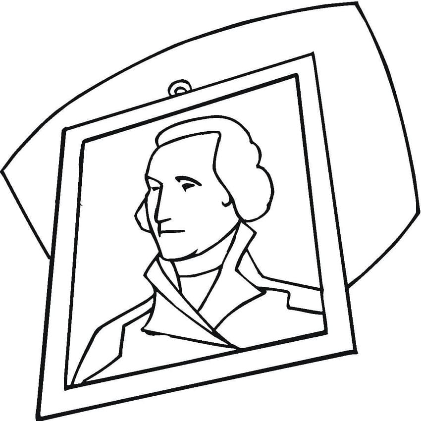 Desenho deFoto de George Washington para colorir