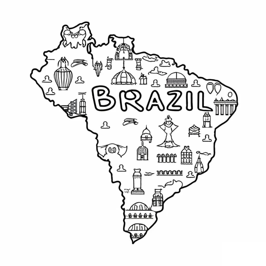 Desenho deFoto de Mapa do Brasil para colorir