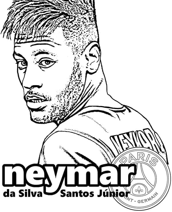 Desenho deFoto de Neymar para colorir